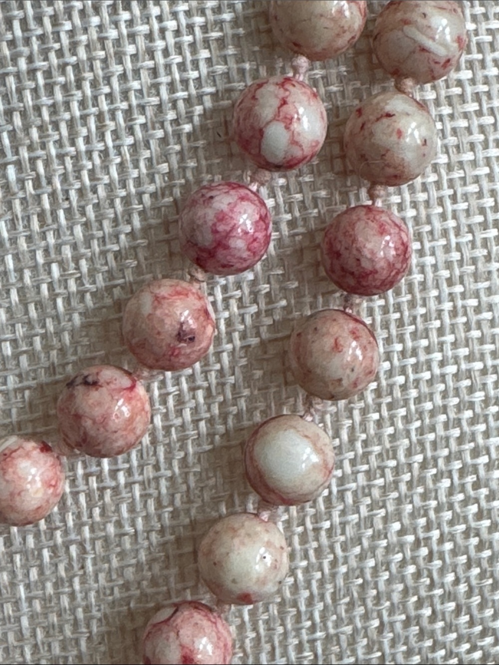 Hand Knotted Cinnabrite Gemstone Necklace 32" - Picture 2 of 4
